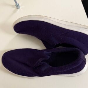 Purple merino size 10 wool slip on